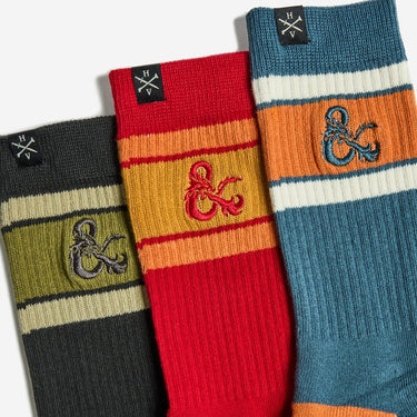 Chromatic Dragons Ribbed Crew Sock Set - Heroes & Villains-Dungeons & Dragons-Socks