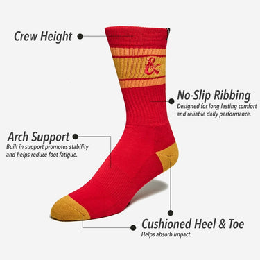 Chromatic Dragons Ribbed Crew Sock Set - Heroes & Villains-Dungeons & Dragons-Socks