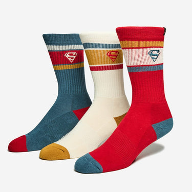 Superman Ribbed Crew Sock Set - Heroes & Villains-DC Comics-Socks
