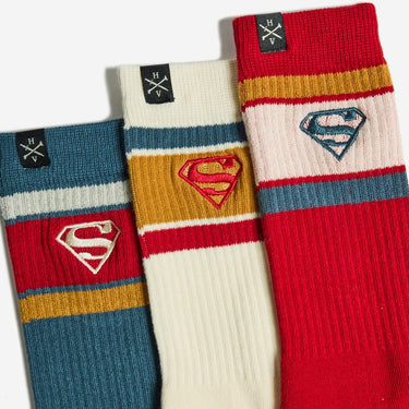 Superman Ribbed Crew Sock Set - Heroes & Villains-DC Comics-Socks