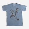 Dark Blue T-Shirt Featuring a Faded Graphic of Caitlyn from Arcane