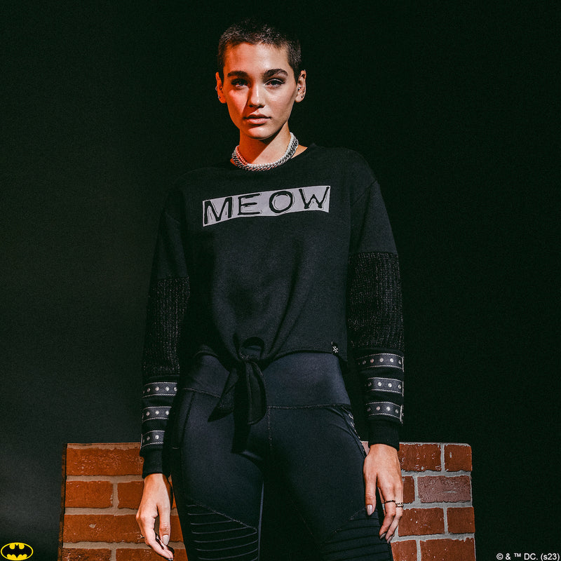 Catwoman Meow Front Tie Long Sleeve