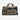 Canvas The Mandalorian Themed duffel bag with brown handles and black graphics on a white background