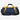 beige and Navy Marvel X-Men duffel bag with yellow handles on a white background