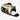 beige and Navy Marvel X-Men duffel bag with side pocket to hold gym shoes with yellow handles on a white background