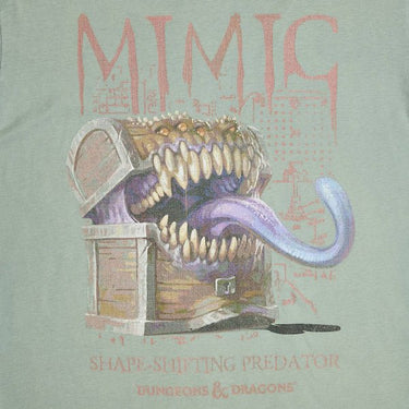 A Light Green T-Shirt featuring a "Mimic" From Dungeons and Dragons