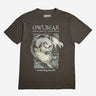 A Brown T-Shirt featuring a photo of an "Owlbear" from Dungeons and Dragons