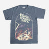 Slate Blue t-shirt with 'The Empire Strikes Back' design featuring characters and text, on a white background.