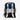 Backpack with blue and beige straps on a white background