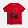 Red T-shirt with Miles Morales swinging through New York and the text "Protector of New York."