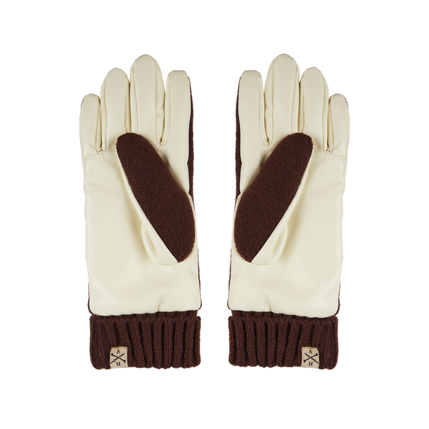 Roll To Hit Faux Leather & Knit Gloves