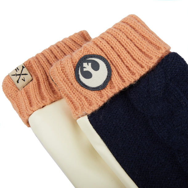 Leia Faux Leather & Knit Gloves
