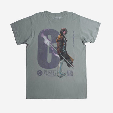 Grey Tee with a large graphic of a "G" and Gambit from X-Men