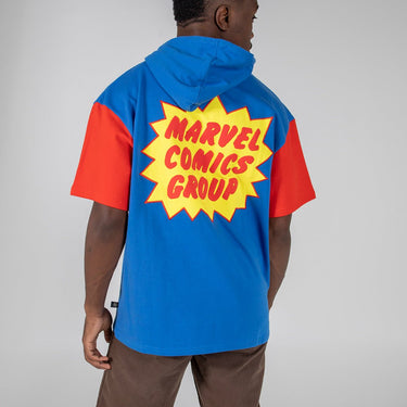 Retro Marvel Comics Group Short Sleeve Hoodie - Heroes & Villains-Marvel-Short Sleeve Hoodie