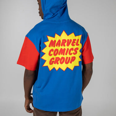 Retro Marvel Comics Group Short Sleeve Hoodie - Heroes & Villains-Marvel-Short Sleeve Hoodie