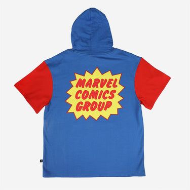 Retro Marvel Comics Group Short Sleeve Hoodie - Heroes & Villains-Marvel-Short Sleeve Hoodie