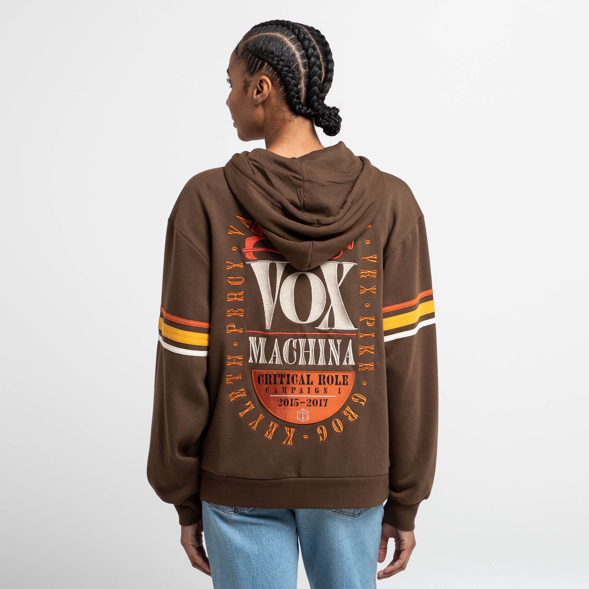 Vox Machina Retro Striped Zip-Up Hoodie