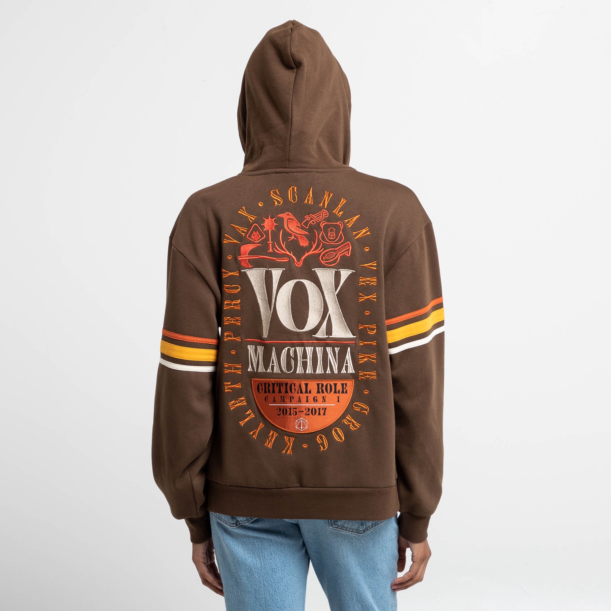 Vox Machina Retro Striped Zip-Up Hoodie