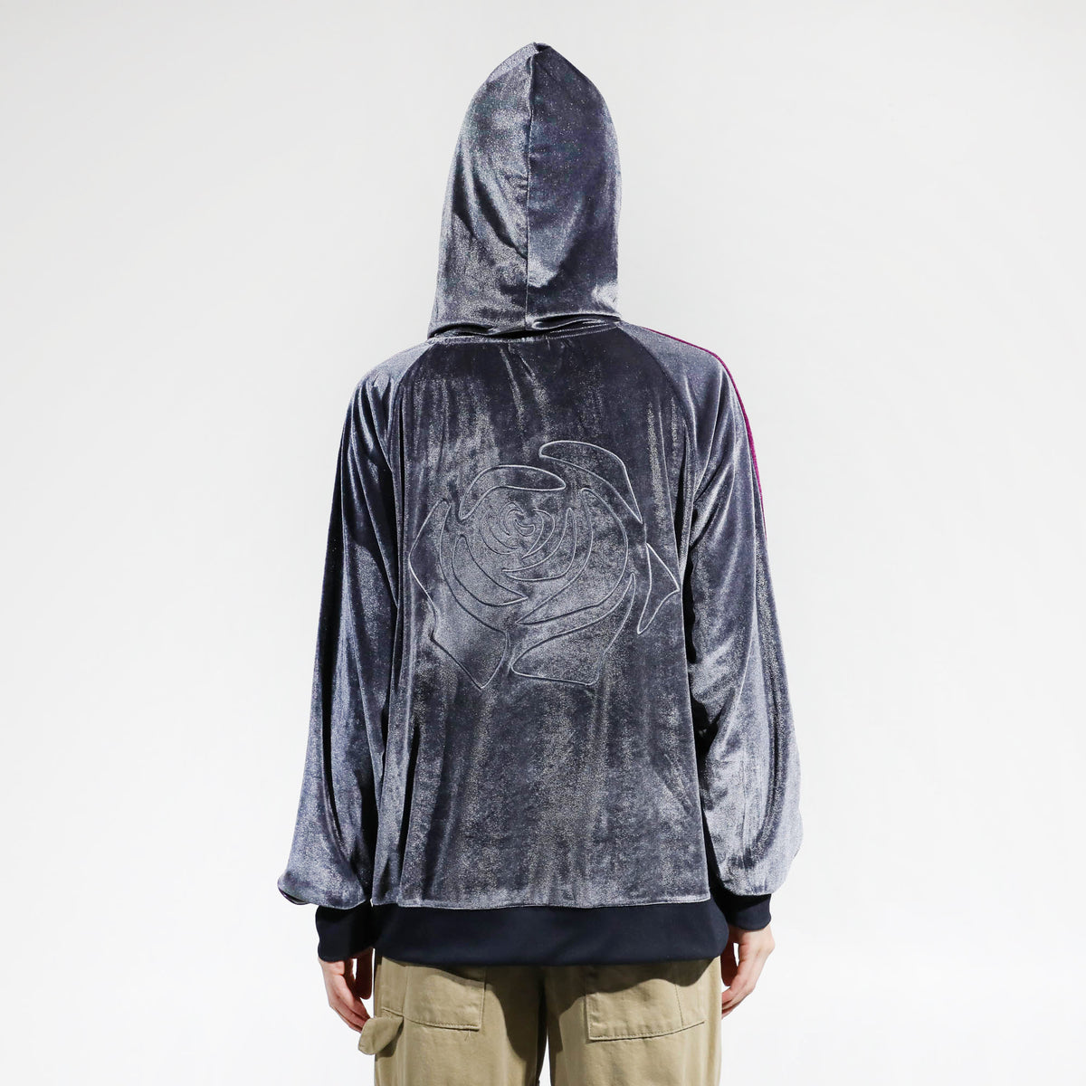 Lore Olympus Rose Velour Gray Hoodie | Official Apparel 