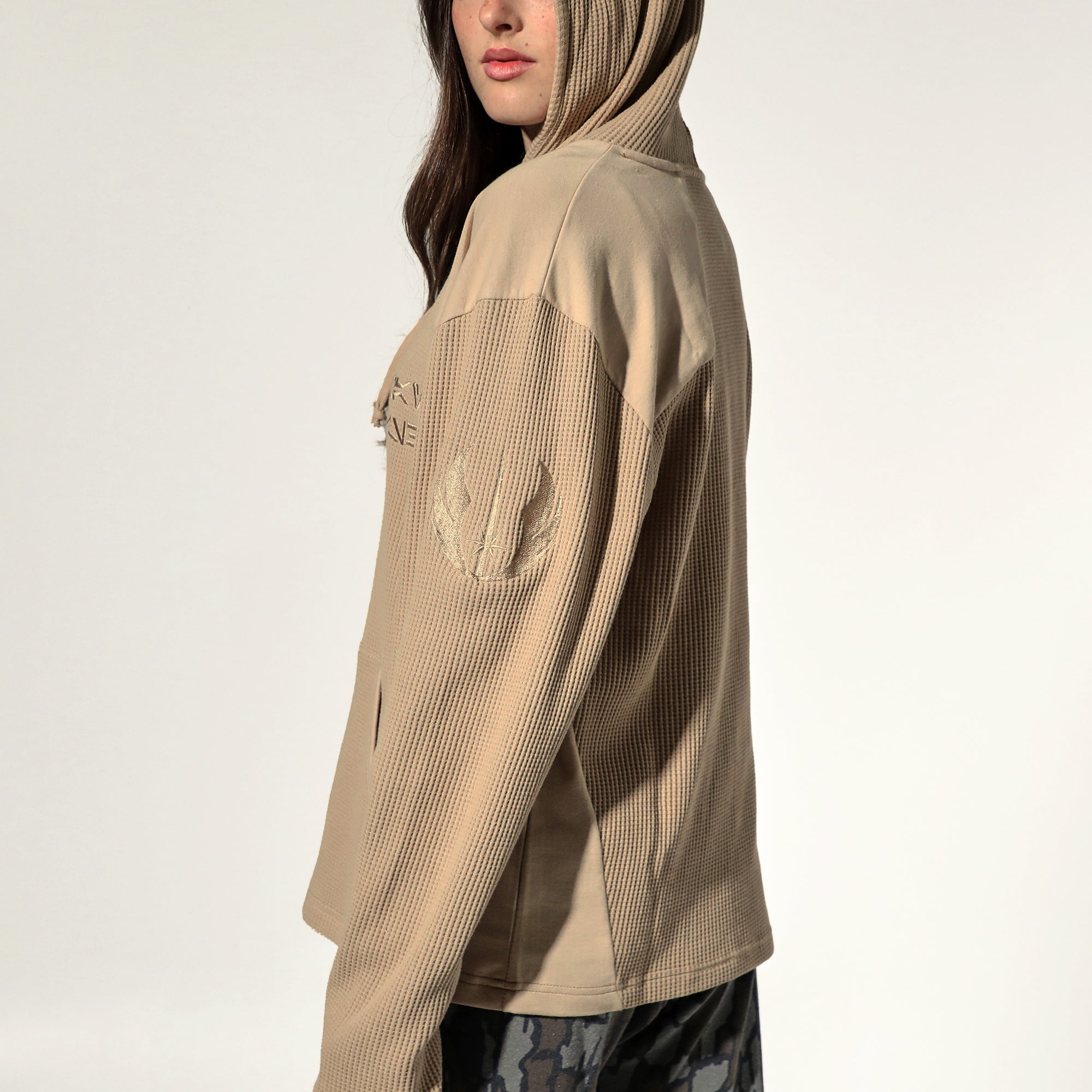 Qui-Gon Jinn Bigger Fish Waffle Knit Hoodie