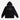 Aetherdrift Black Hoodie in black with printed logo, racing flag hood lining, and front kangaroo pocket.