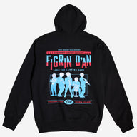 Black hoodie with 'Figrin D'an' graphic on the back against a white background
