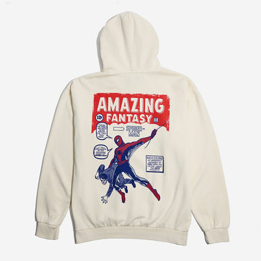 Spider-Man Comic Vintage Wash Heavyweight Hoodie - Heroes & Villains-Marvel-Hoodie