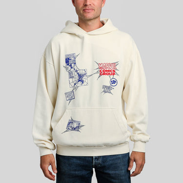 Spider-Man Comic Vintage Wash Heavyweight Hoodie - Heroes & Villains-Marvel-Hoodie