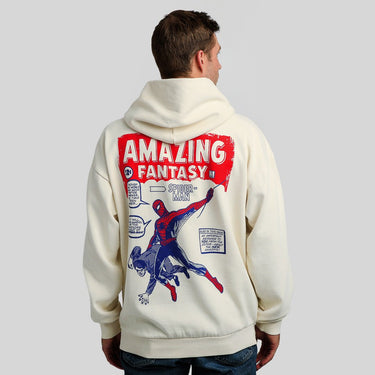 Spider-Man Comic Vintage Wash Heavyweight Hoodie - Heroes & Villains-Marvel-Hoodie