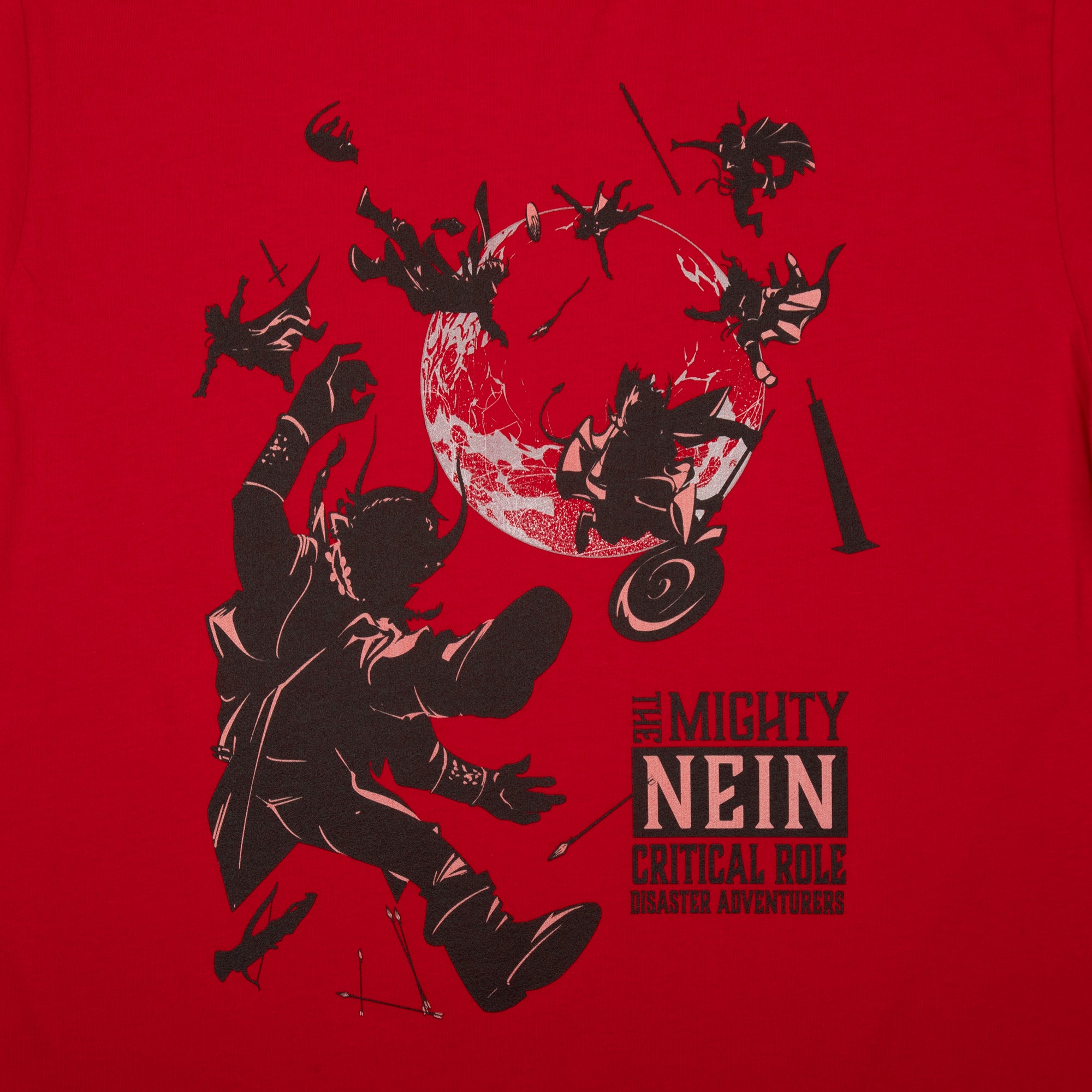 Mighty Nein Falling Moon Red Tee