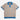 Short-sleeve polo with blue and orange star wars geometric pattern on a white background