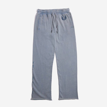 Light Blue sweatpants with an elastic waistband and black drawstring, featuring a small blue jedi logo near the left pocket and a vertical "jedi knights" graphic printed in distressed blue text along the lower left leg.