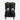 Black hanging shoe organizer with shoes inside on a white background