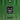 Black enamel badge on the back of a star wars grogu themed luggage with a photo of grogu, a mudhorn symbol and a Mandalorian symbol on a green background