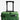 Green suitcase with 'Heroes & Villains' branding on a white background