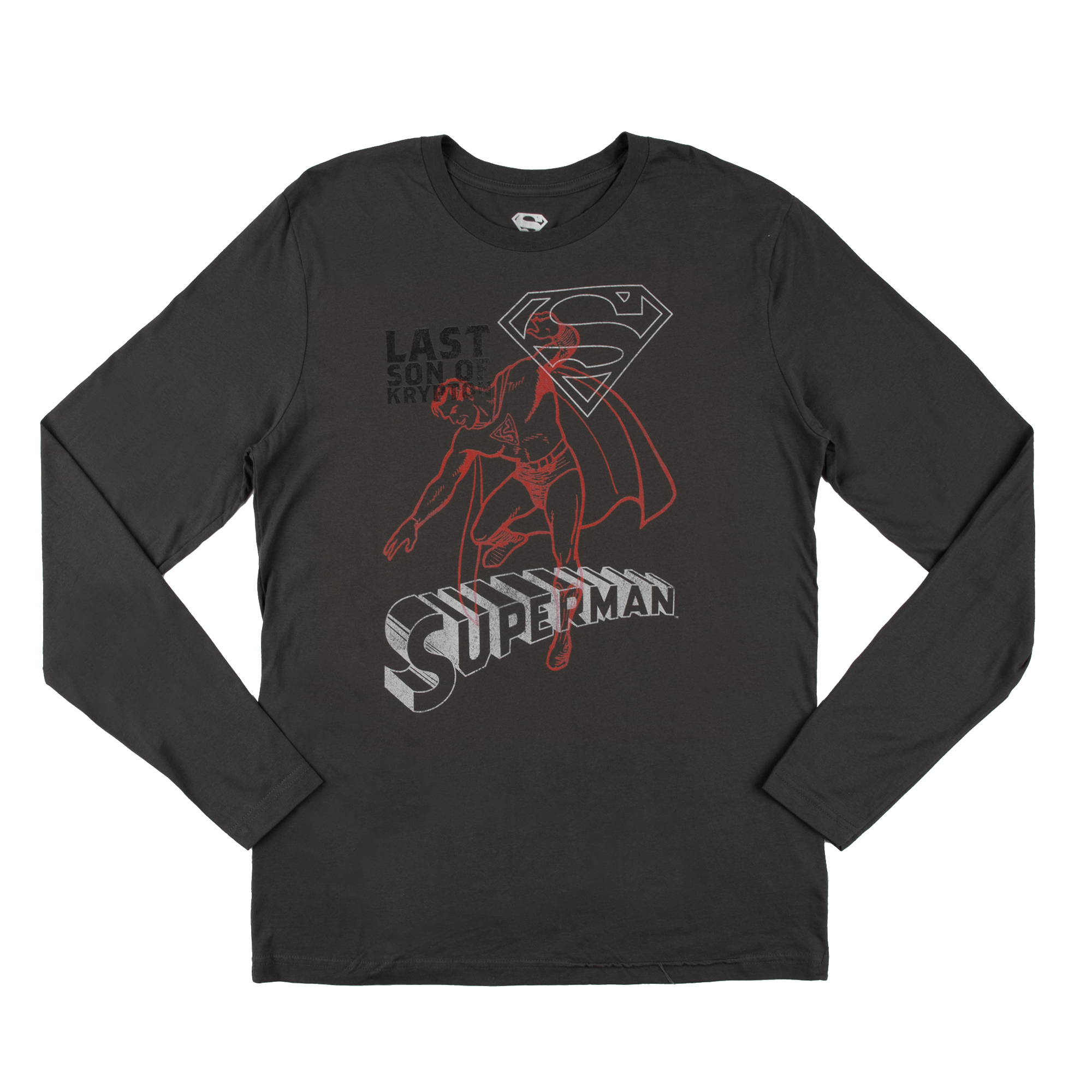 Superman Last Son of Krypton Charcoal Long Sleeve