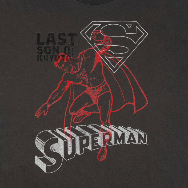 Superman Last Son of Krypton Charcoal Long Sleeve