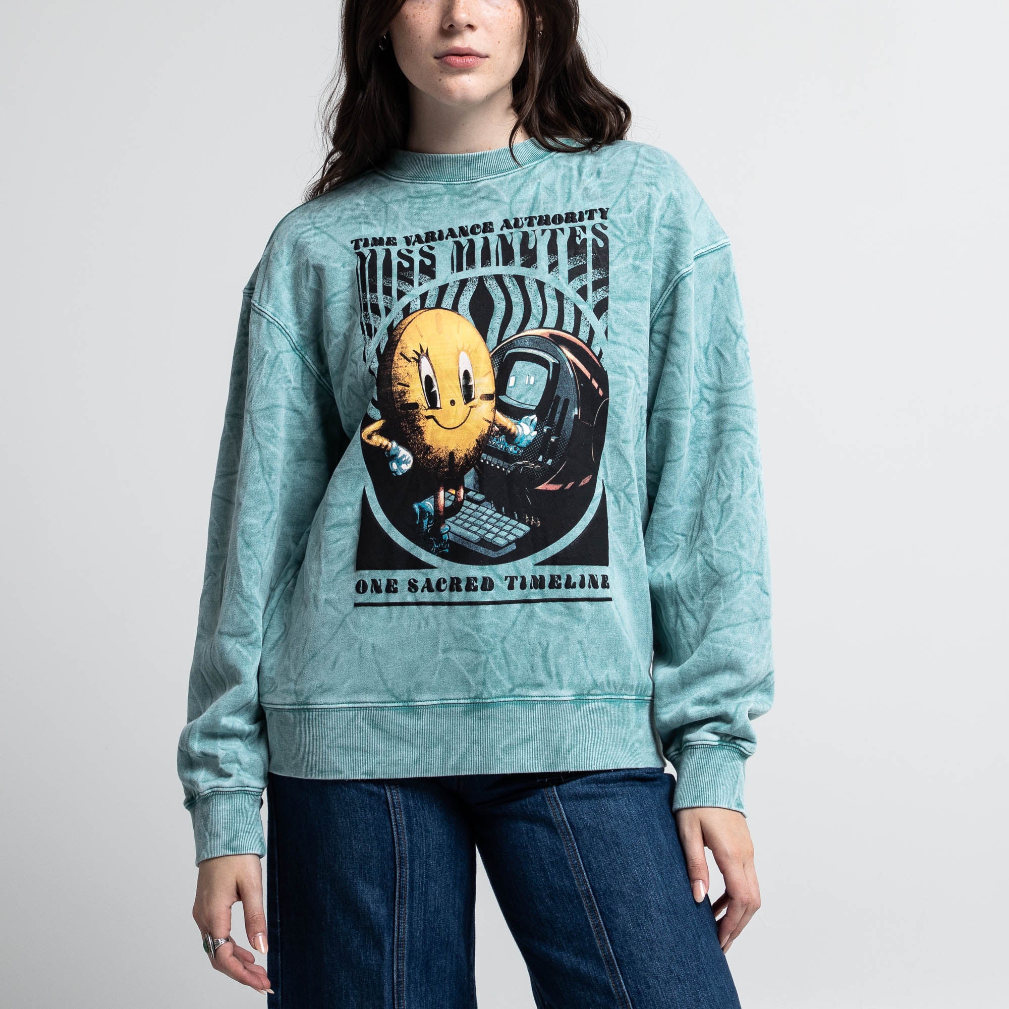 Miss Minutes Teal Crew Sweatshirt