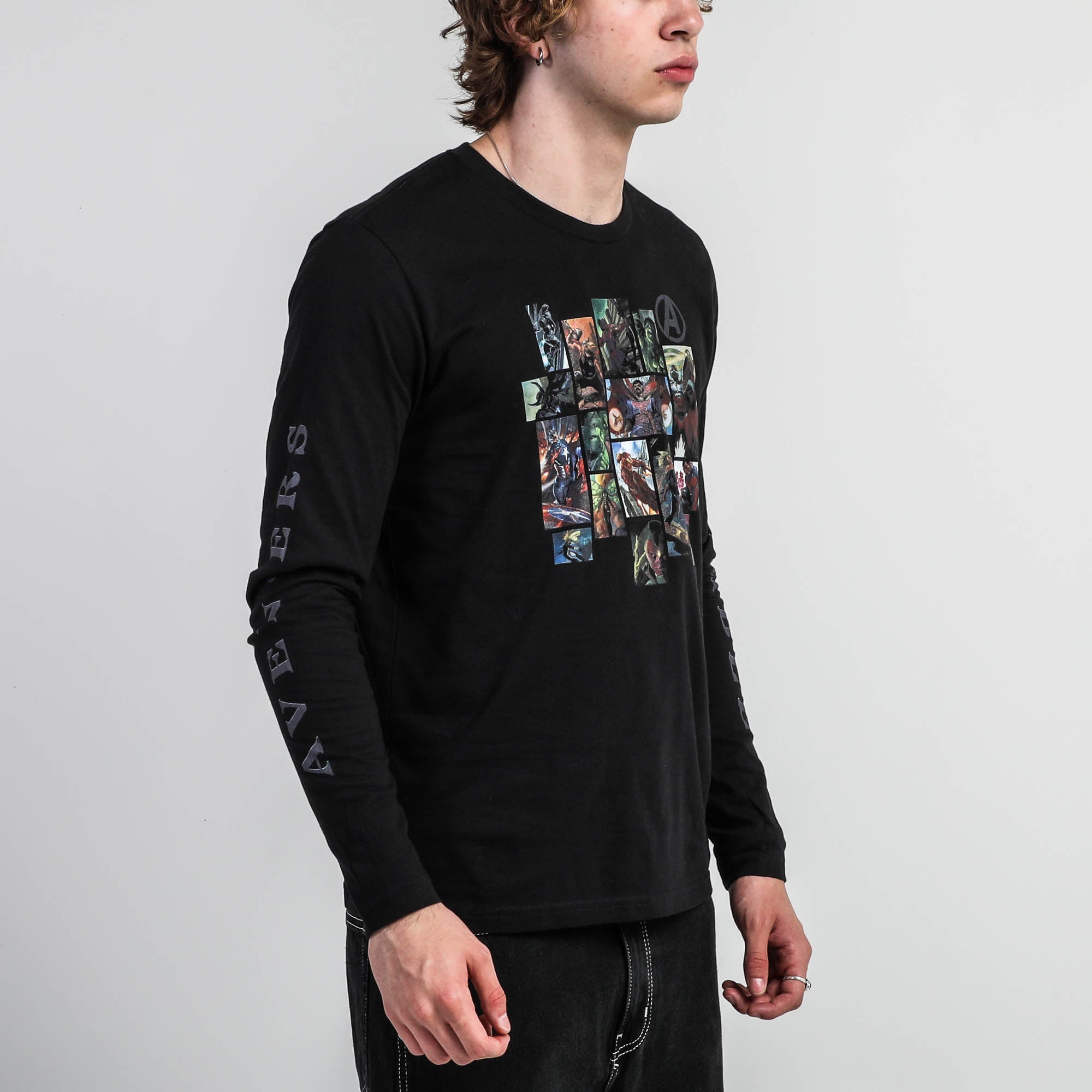 Avengers Assemble Mosaic Black Long Sleeve