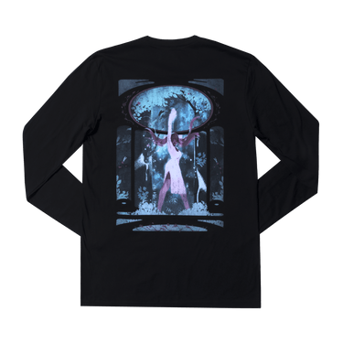 Perséphone parmi les arbres - T-shirt noir à manches longues