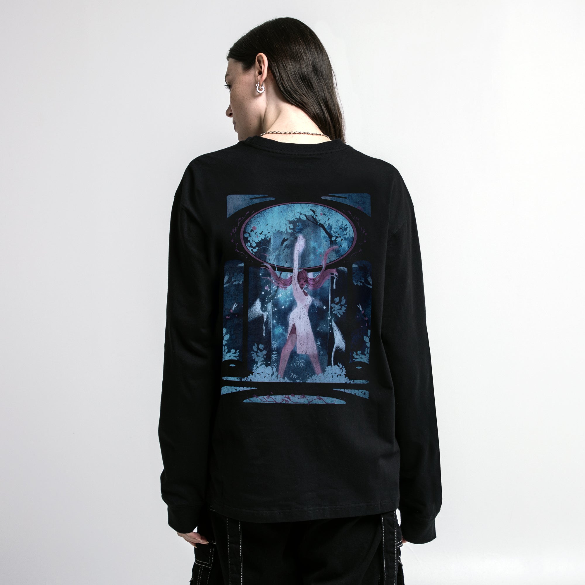 Persephone Among The Trees Black Long Sleeve