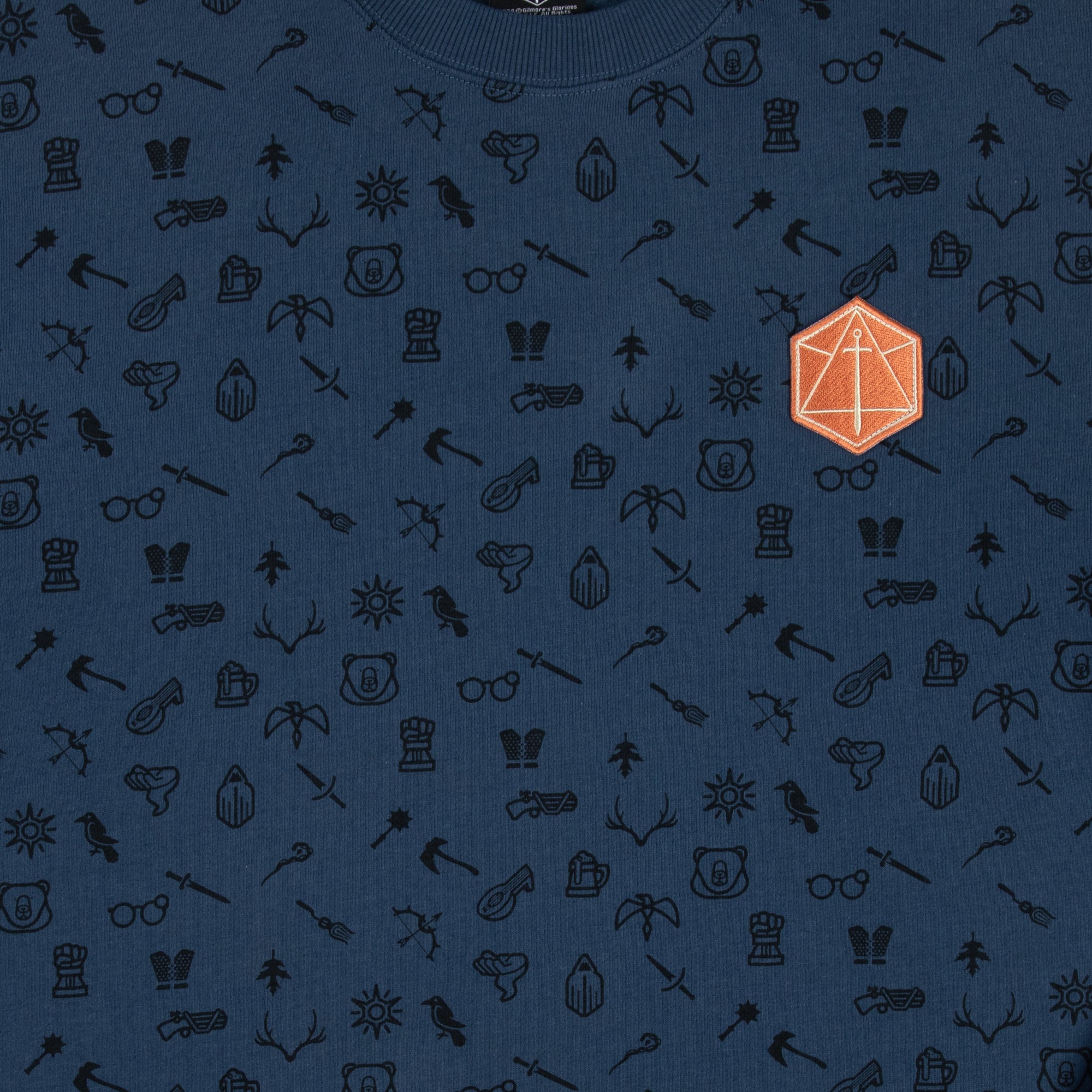 Critical Role Phone Pattern Critical Role Toss Pattern Icons Blue Crew Sweatshirt | Official ...