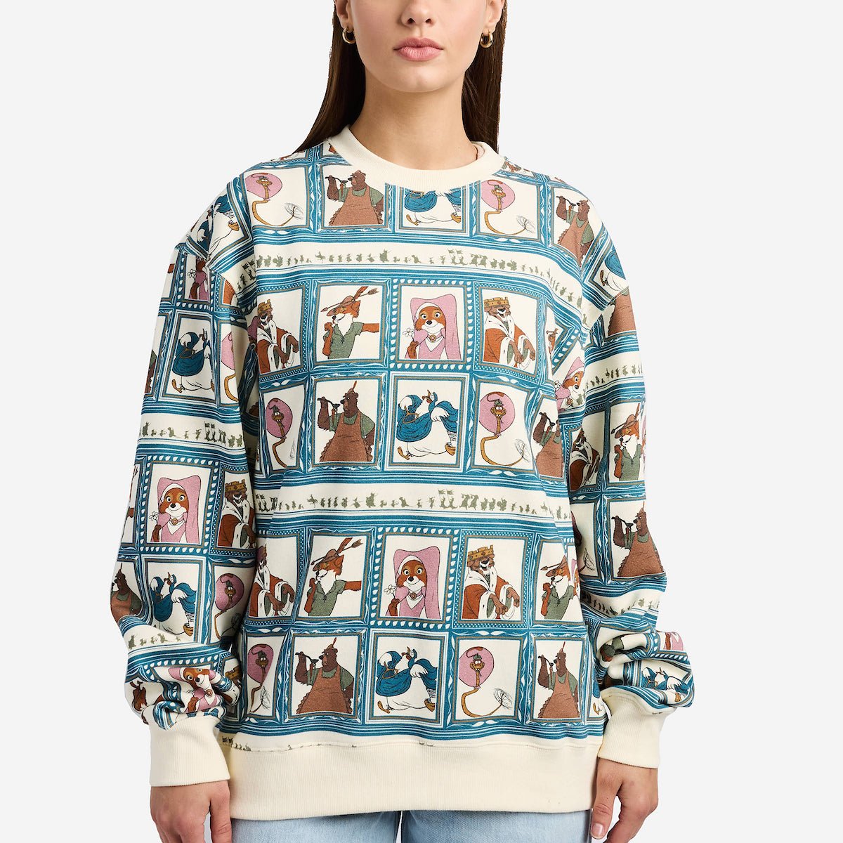 Robin Hood Character Mosaic Crewneck Sweatshirt