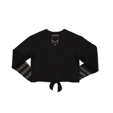 Catwoman Meow T-shirt à manches longues avec lien sur le devant