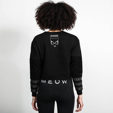 Catwoman Meow Front Tie Long Sleeve - Heroes & Villains-DC Comics-Cropped Long Sleeve