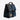 Marvel X-Men Themed Lunch Bag. The Bag is Navy with Black Trim. It uses flap closure using a 3 prong clip. The bag is facing the right showing an X-Men Metal Logo on the Bottom Left