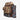 Backpack with floral patterned side panels on a white background