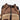 Brown and beige backpack with cinch closure  on a white background