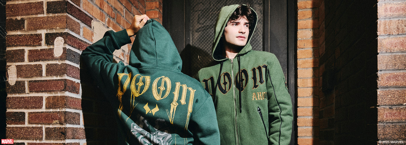 a man in a green hoodie