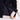 Navy blue Superman Themed Varsity jacket with white and red accents on a light gray background